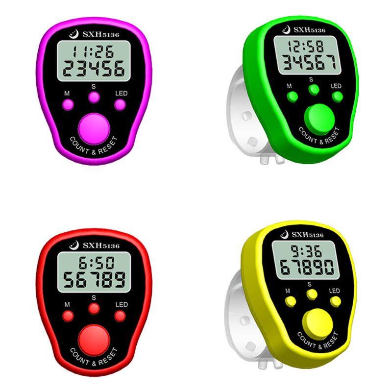 Đồng Hồ Đếm Ngón Tay Bộ Đếm Kỹ Thuật Số Điện Tử LCD, Với Thời Gian Và Đèn Nền