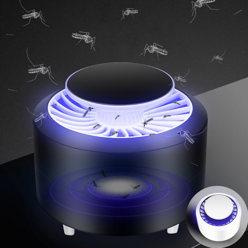 Bộ Bắt Đèn LED Sát Thủ Màu Trắng USB Fan Đèn Bẫy Côn Trùng Gây Hại Thiết Bị Đuổi Ánh Sáng Màu Đen/Trắng