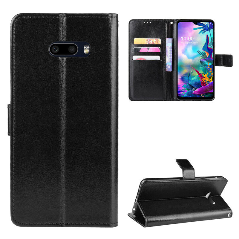 Case for lg g8x thinq casing flip leather card case + tpu silicone back cover soft phone case