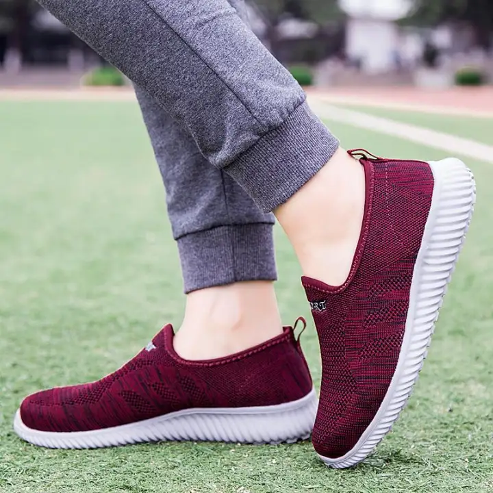 slip on running flat sneakers