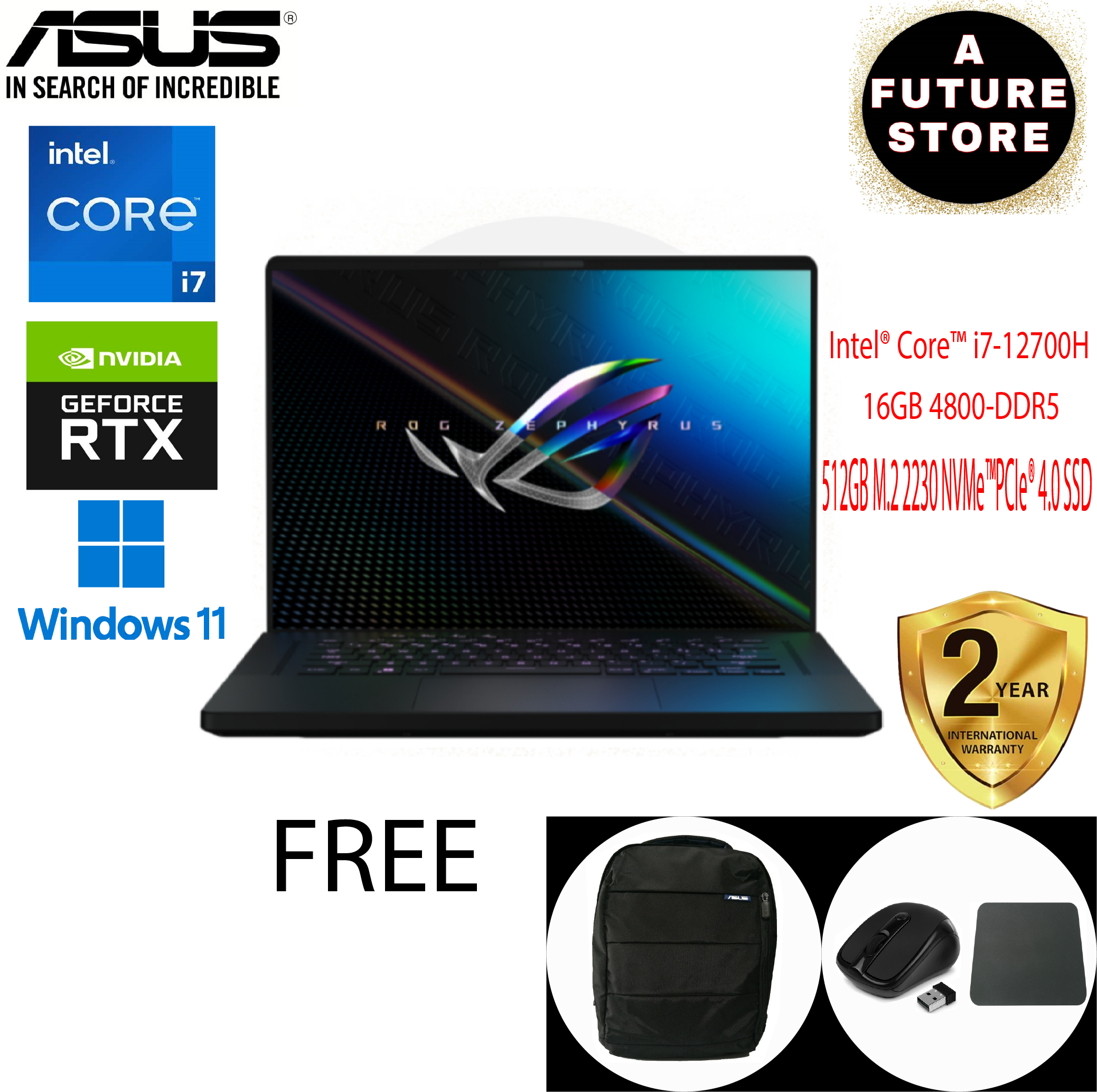 Asus ROG Zephyrus M16 GU603Z-MK8054W 16'' QHD+ 165Hz Gaming Laptop ( I7 ...