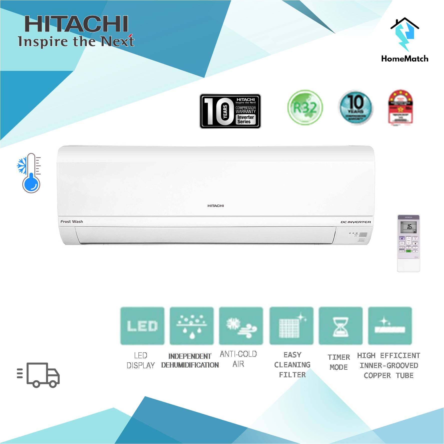 Hitachi Inverter 1HP / 1.5HP / 2.0HP Aircond RAS-XH10CKM / RAS-XH13CKM ...