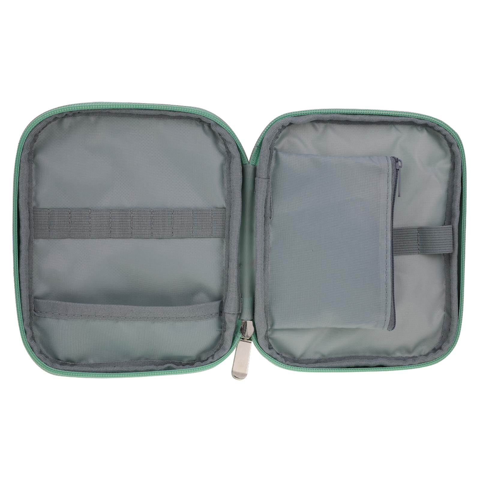 Serbery Crochet Hook Case Empty Zipper Bag Portable Double Layers Sewing Circular Knitting Needle Storage Bag Organizer
