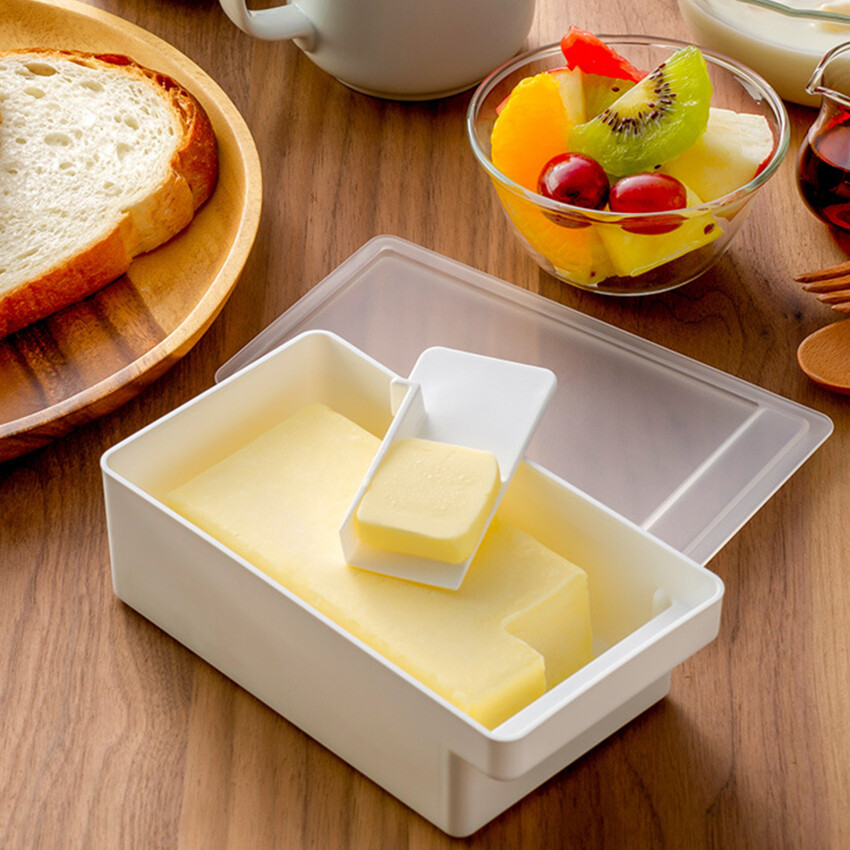Butter Box Cutting Organizer with Lid Cheese Cheese Preserving Box Serving Tools, Kitchen Box, Cheese Cutter, Crisper Box