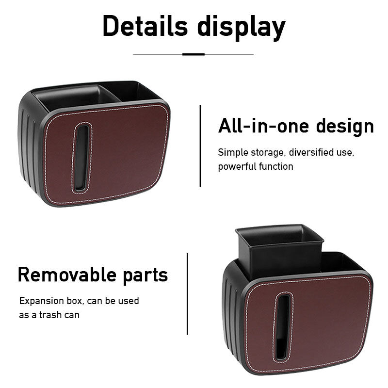Universal Car Seat Back Storage Box Multifunctional Organizer Hanging Split Trash Can Tissue Holder Drink Holder Car Products