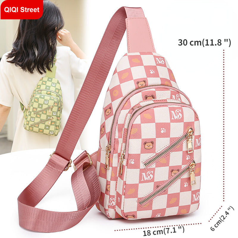 Women's fashion chest bag, women's bag, messenger bag, 2022 brand new Korean style PU leather backpack bag, cross body bag, ladies travel leisure sports small bag