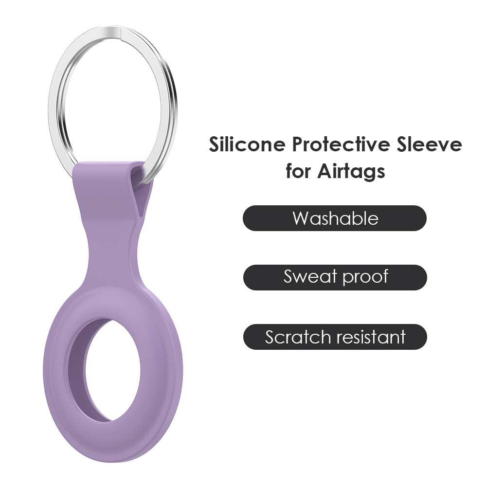 {Tenda} Silicone Protective Case Keychain Cover for Apple Airtags Locator Tracker
