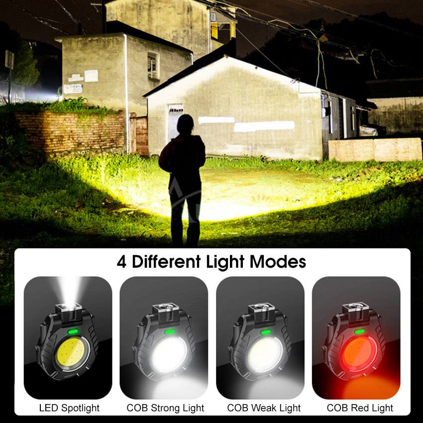 Auoyo Mini Light Portable Cap Light Induction Headlight Multi-Function Lamp Waterproof Work Light USB Rechargeable Flashlight Emergency Lamp for Outdoor Camping Cycling