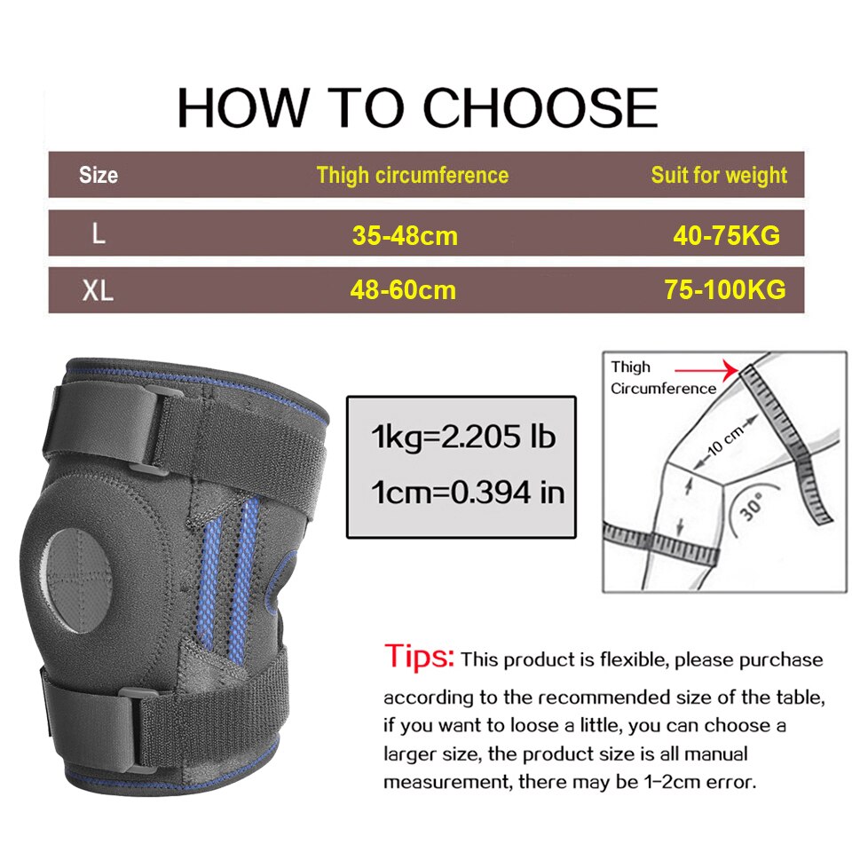 AOLIKES Adjustable Knee Pads with Straps Protector Silicone Spring For Basketball Running Volleyball Arthritis Knee Pads Joints Support