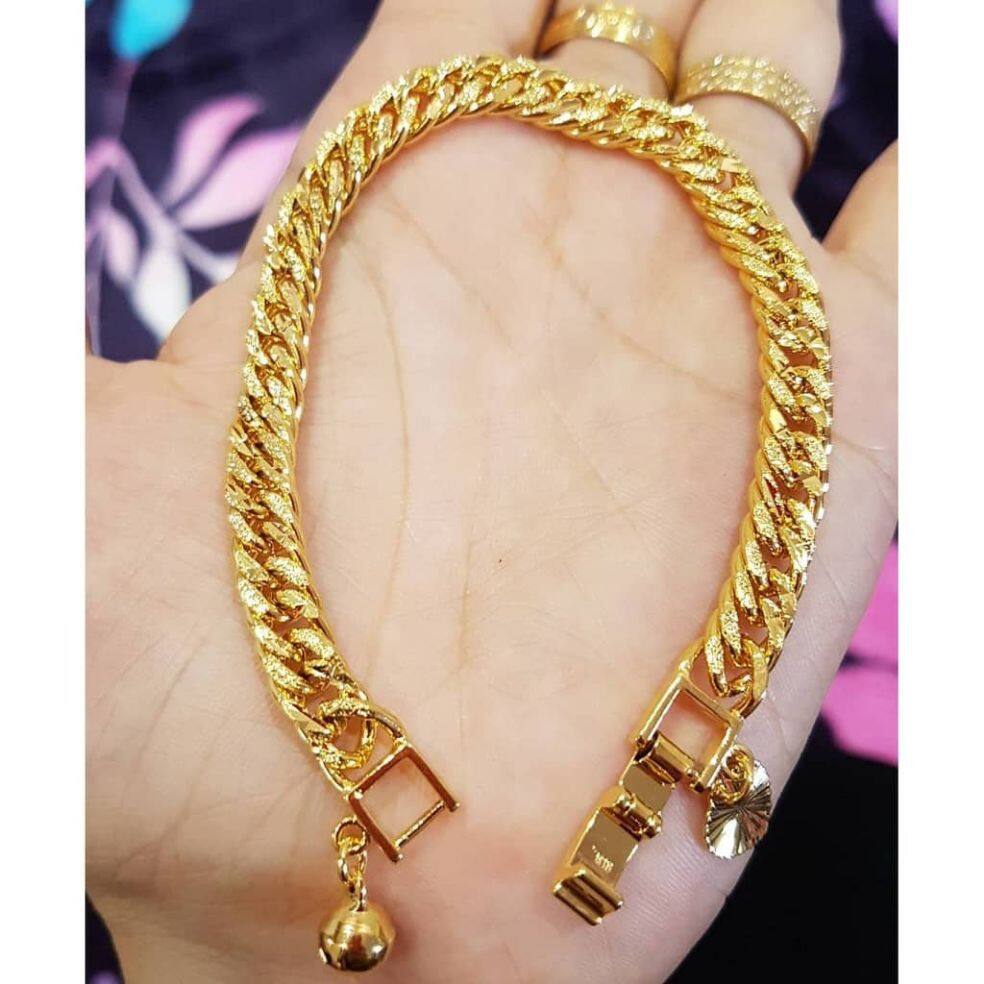 Emas 916 Tulen Rantai Tangan Bajet Klip Petak Corak Lipan Nipis Lazada