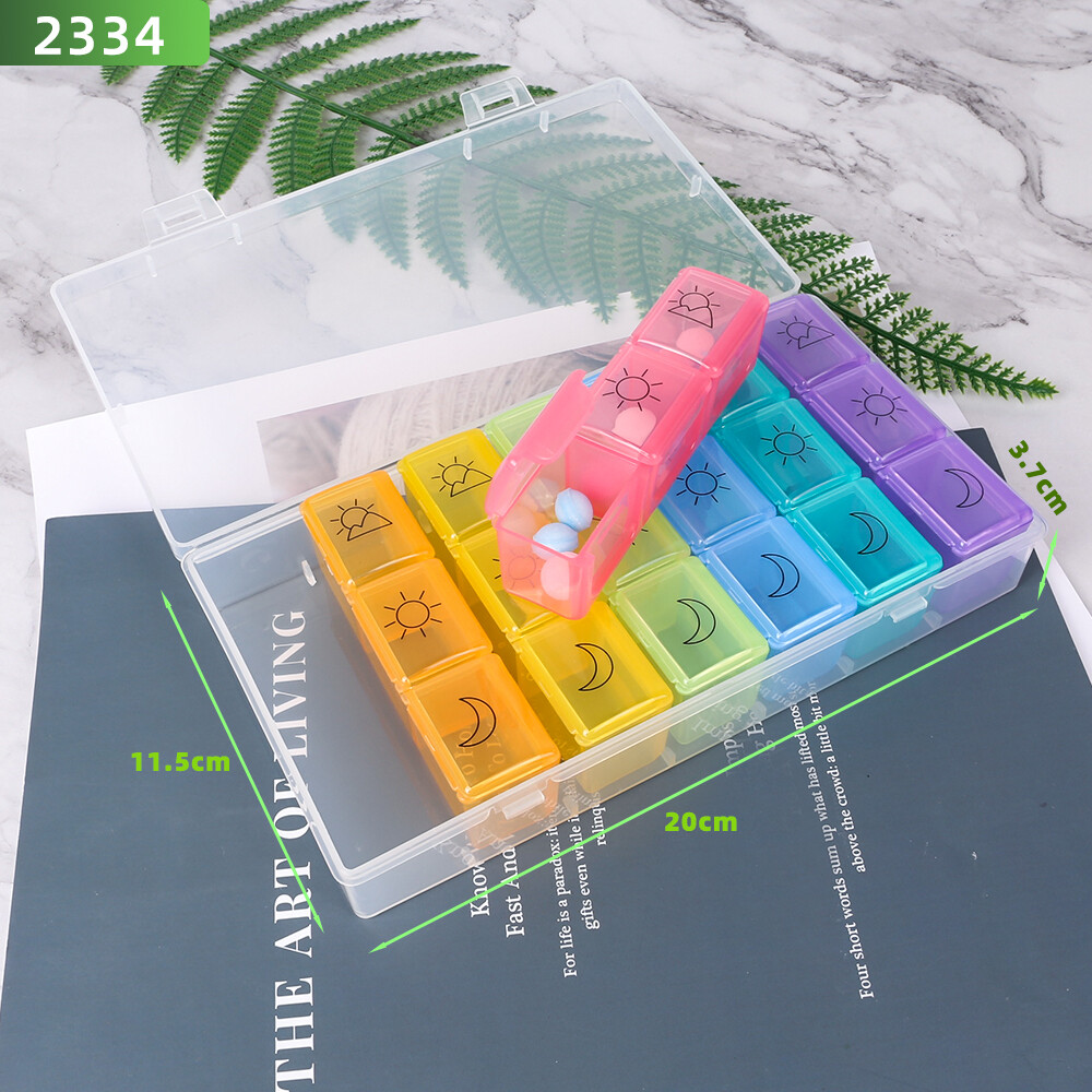 Pill Storage Box 7 Days Medicine Box Weekly Tablet Holder Storage Organizer Container Case Pill Box Splitters Weekly 7 Day 21