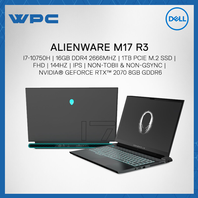 Alienware M17 R3 m17-7511020708G-FHD Gaming Laptop (i7-10750H /16GB DDR4 2666MHz/ 1TB PCIe M.2 SSD/17.3 FHD 144Hz IPS non-Tobii & non-GSYNC - Dark/ NVIDIA® GeForce RTX™ 2070 8GB GDDR6/W10 Home/1-yr Prem) Malaysia