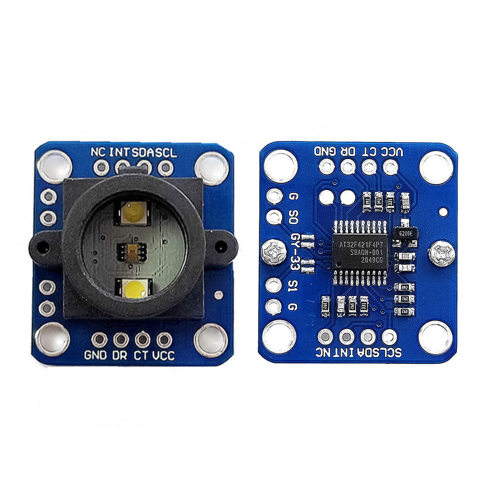 VOKTTA Mô-đun Cảm Biến Nhận Dạng Màu GY-33 TCS34725 Cảm Biến Nhận Dạng Thay Thế TCS230 TCS3200 Đèn LED Điện Tử Tự Làm Có Thể Điều Chỉnh Độ Sáng