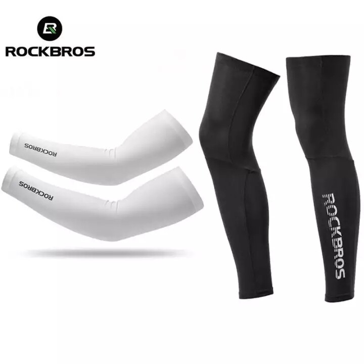 ROCKBROS Suncreen Arm Sleeves Leg Cover Set Man Basketball Arm Warmer UV Sleeves Protecting Men Sports Equipment Knee Pad Suit