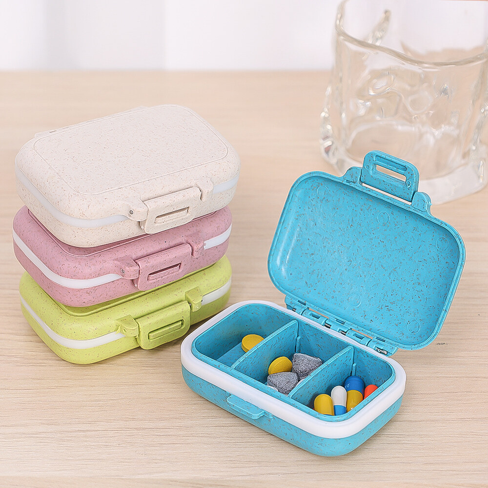 3 Cell Small Pill Box Portable Mini Cell Storage Box Portable Waterproof Square Pill Box