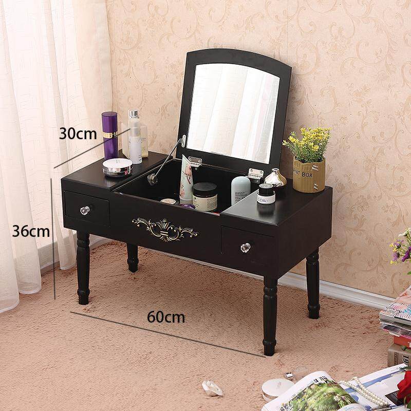 Vanity Table Set with Foldable Mirror, 2 Drawers, 1 Organizers Makeup Dressing Table, Easy Assembly, Gift for Mom