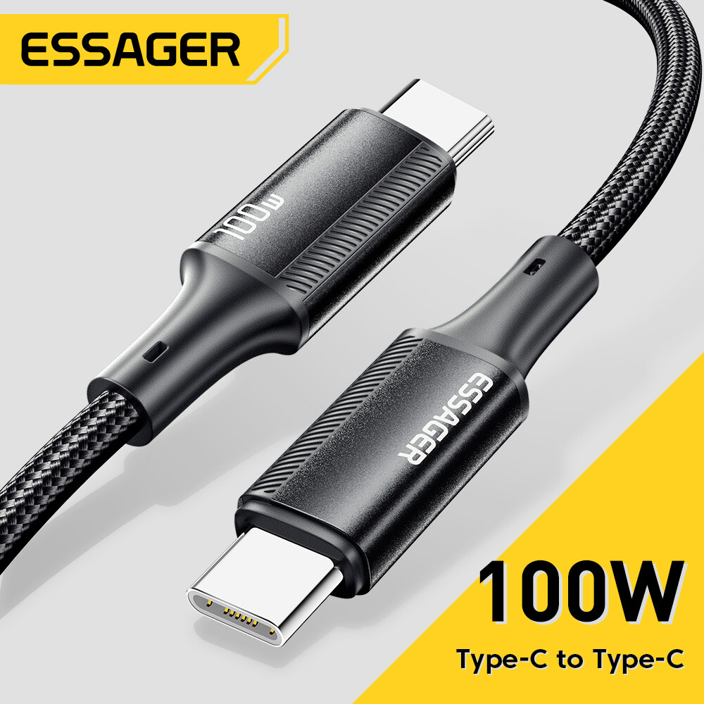 Essager 100W 5A Type C Cable PD USBC Type-C Cord Fast Charging USB2.0 ...