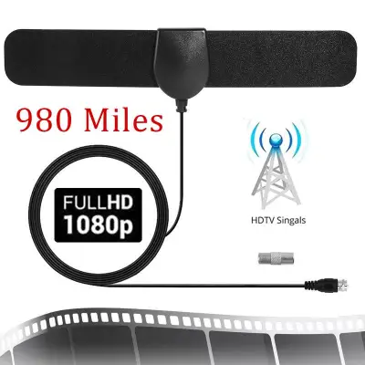 HDTV Digital TV Antenna Indoor Aerial HD Freeview Signal Thin 1000 Mile New Antenna