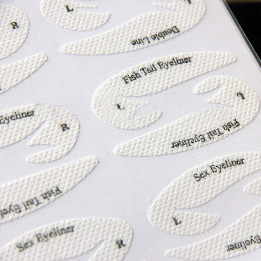 [HOBARTO]32Pcs Quick Eyeliner Stickier Stencils Cosmetic Eye Shadow Eyebrow Makeup Tool