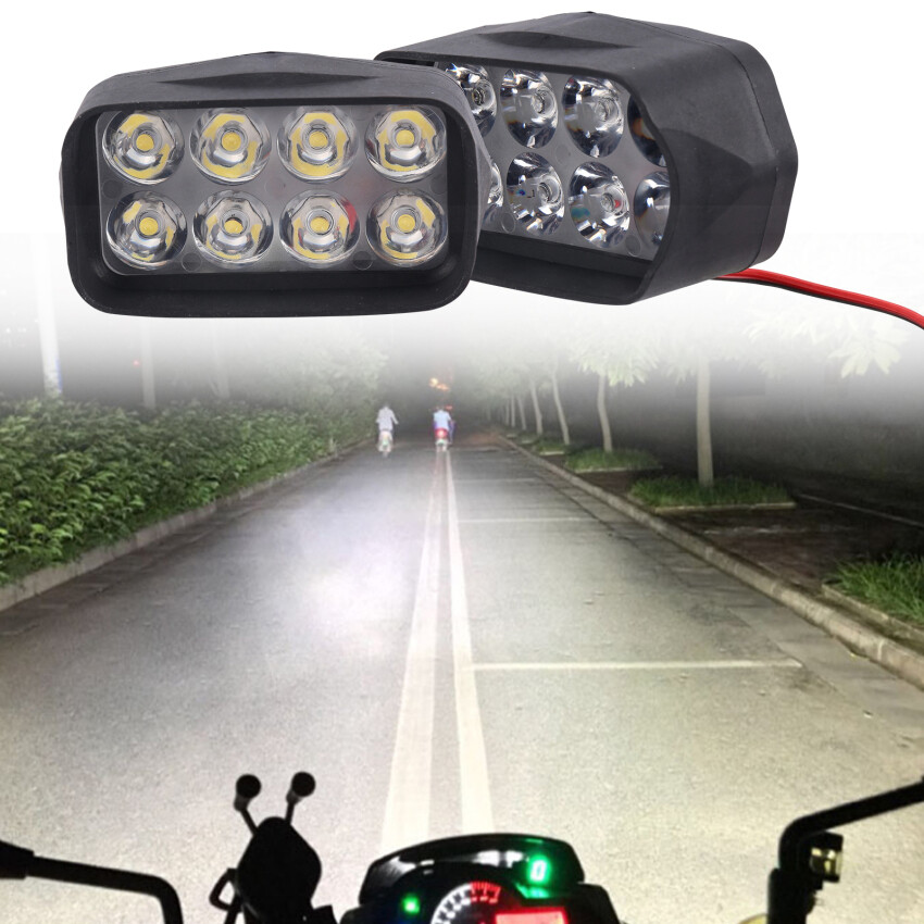 1 Chiếc Đèn LED 8 Bóng Siêu Sáng Cho Xe Hơi Xe Máy Đèn Pha Đèn Pha