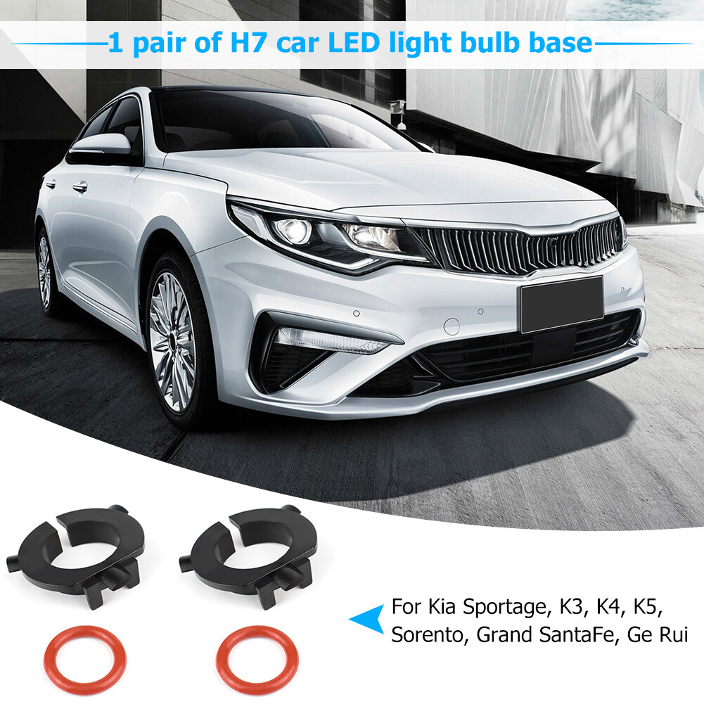 1Pair H7 LED Headlight Bulb Base Adapters Holders Retainers for Hyundai Kia