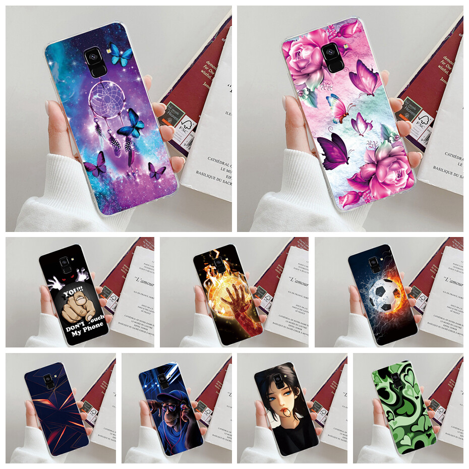 For samsung galaxy a8+ a8 plus 2018 case sm-a730f soft tpu cute butterfly phone cover for samsung a8+ casing 6.0''