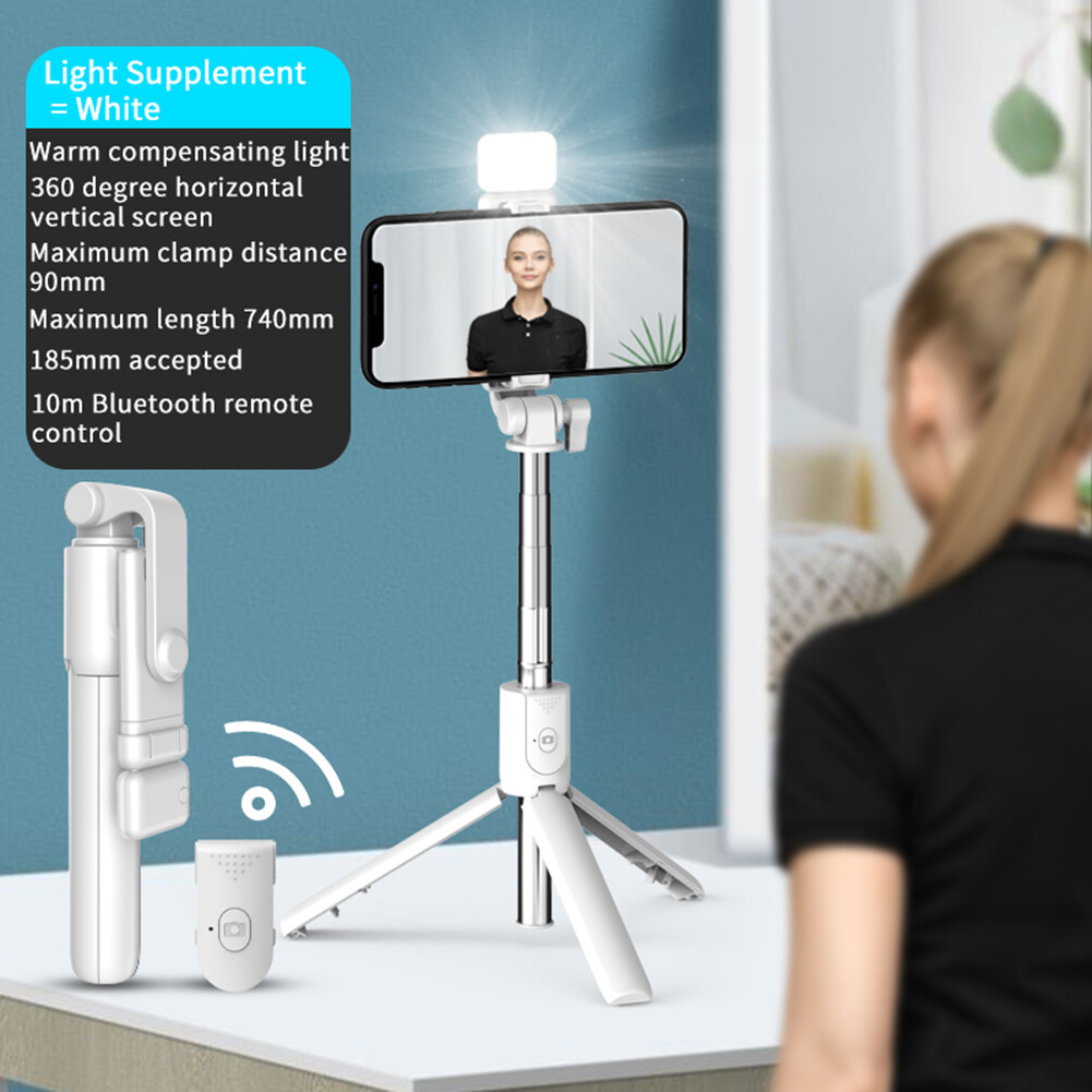 Mini Tripod Fill Light Selfie Stick Selfie Stick Extendable with Fill Light Remote Phone Stand