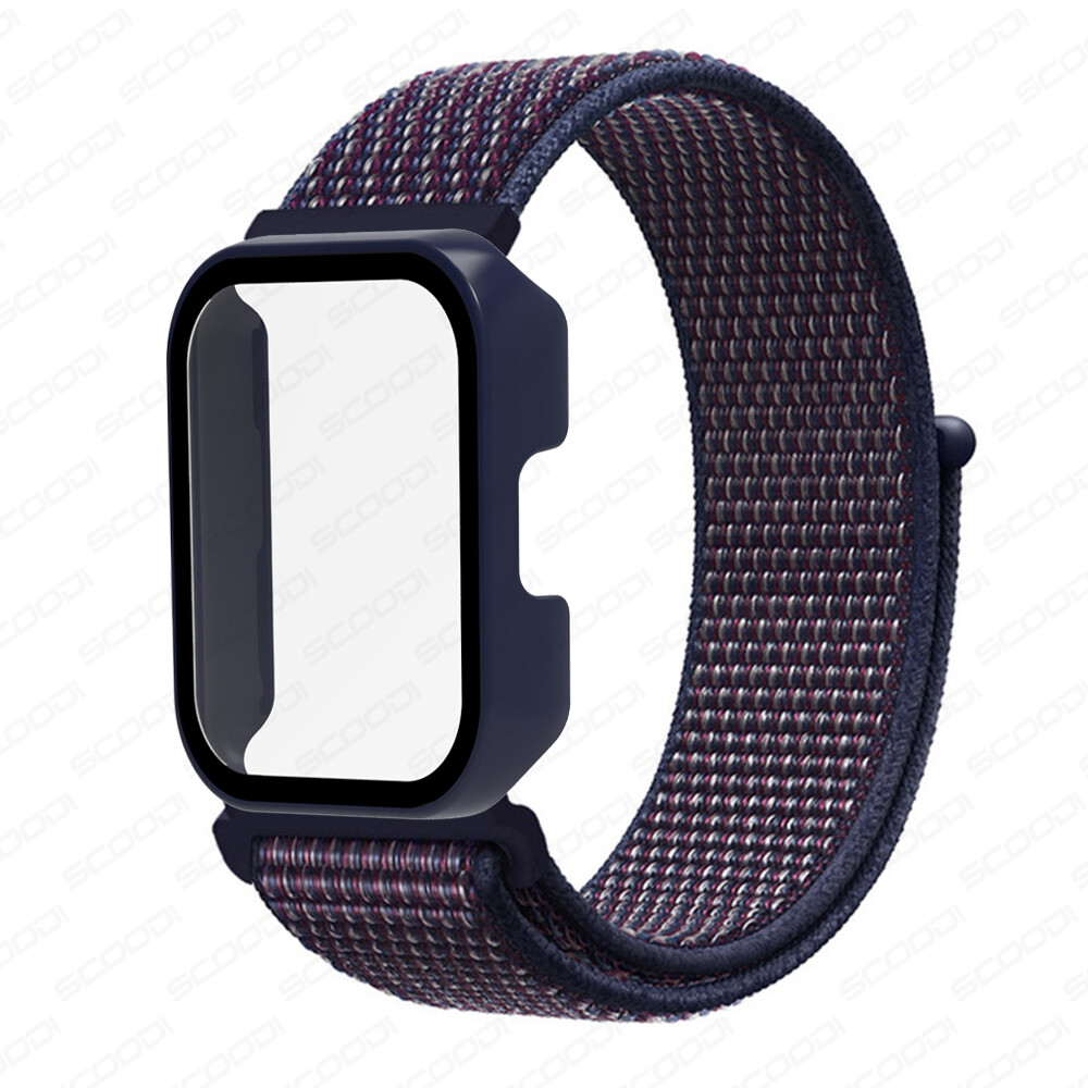 2in1 Nylon Strap+Case for Realme Watch 3 / 3 Pro / 2 / 2 Pro Smart Watch Band Glass Protector+Cover