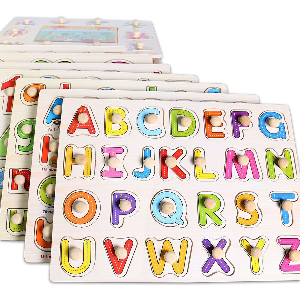 WOODEN NUMBER PUZZLE JIGSAW EARLY LEARNING BABY KIDS EDUCATIONAL TOY 20 PCS 