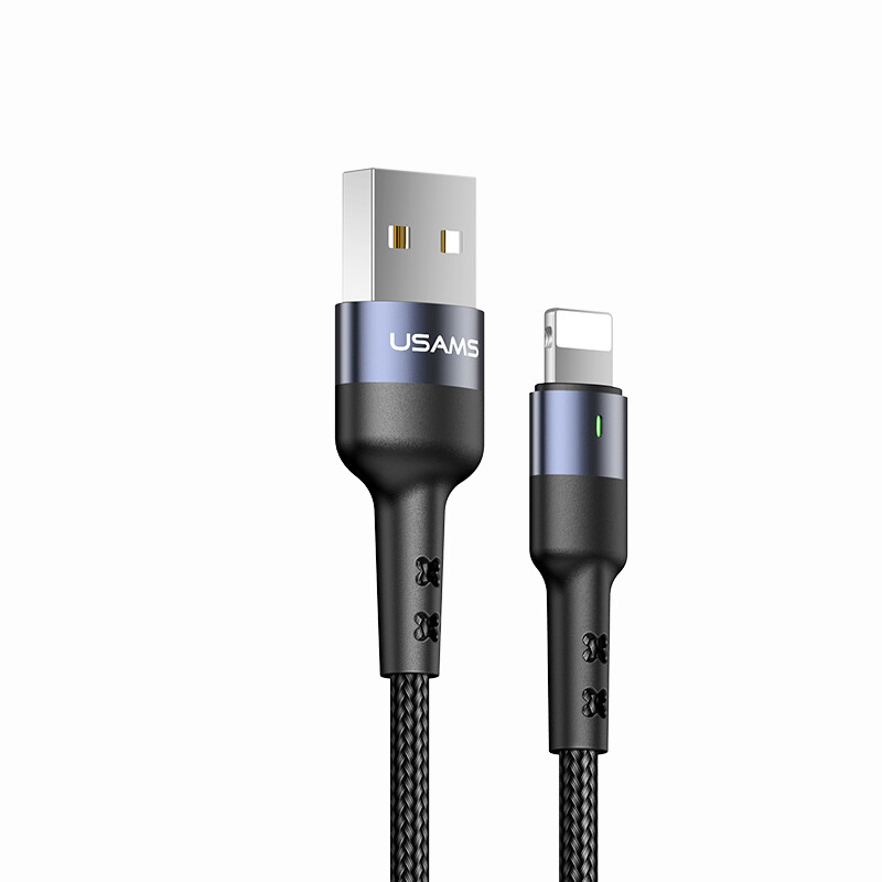 USAMS Lightning Cable cho iPhone Sạc nhanh 2A USB sang Lightning Cable Dây bện cho iPhone 6/7/8/iPhone X XS XR/iPhone 11 12 13 14 pro max