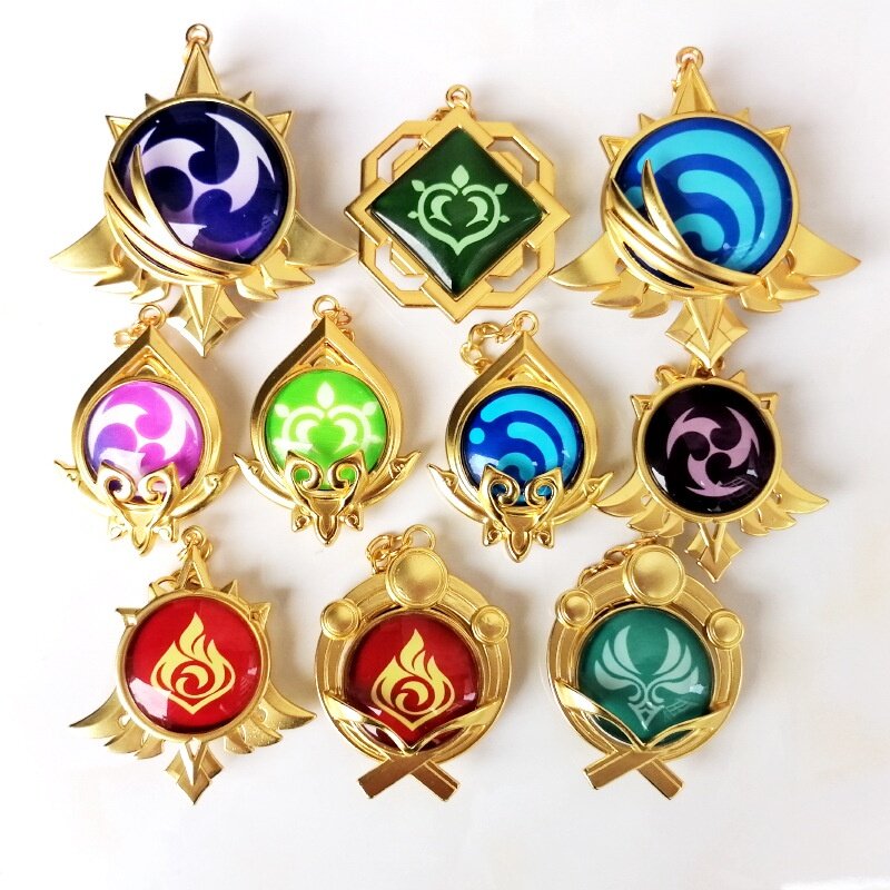 Genshin Impact Sumeru Vision Keychain Keyring 7 Element Anemo Dendro ...