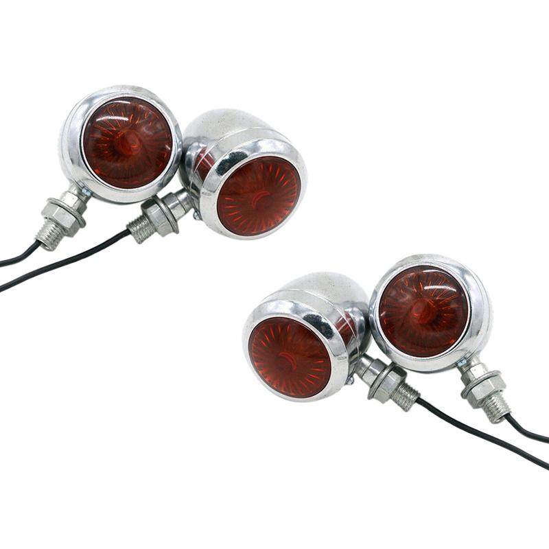 4Pc Chrome Motorcycle Turn Signal Light Led Motor Lamp Bulb For Harley