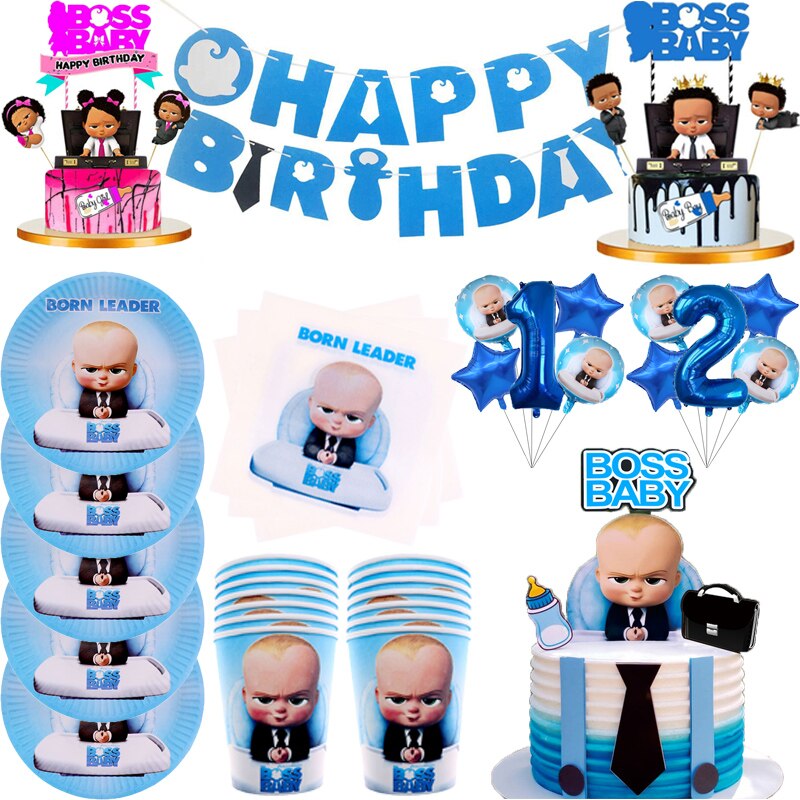 Baby Boss Theme Birthday Party Decorations Cup Plate Napkins Cake ...