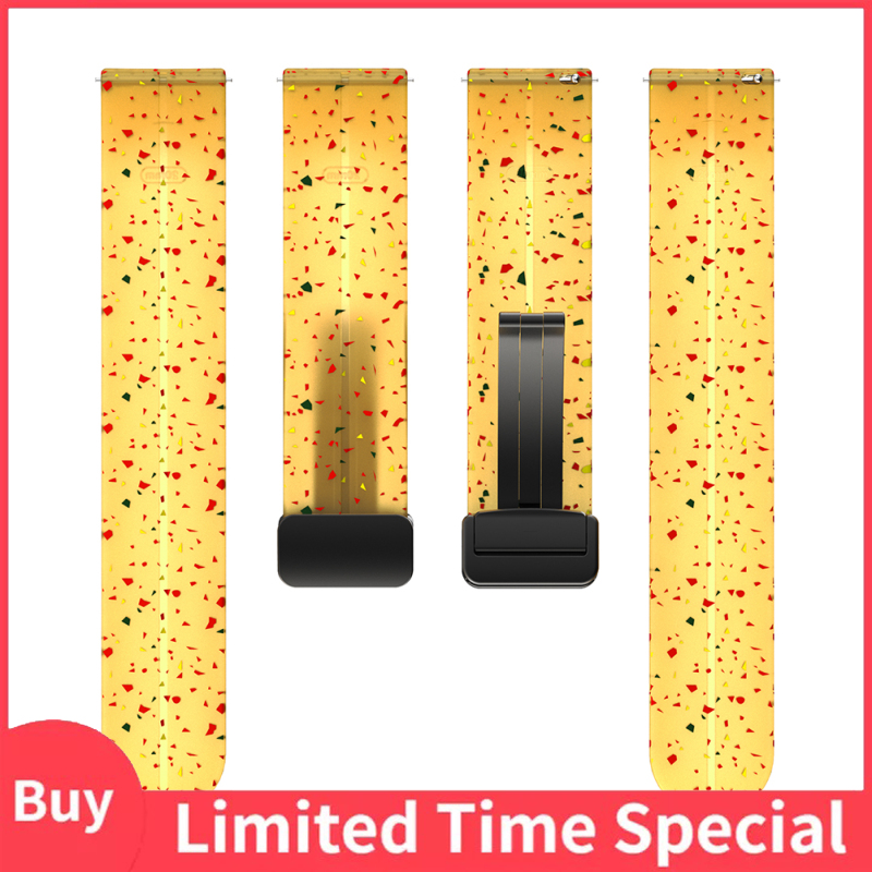 22mm/20mm Strap Watch Band Replacement Quick Release Magnetic Folding Buckle Universal Silicone Watch Strap