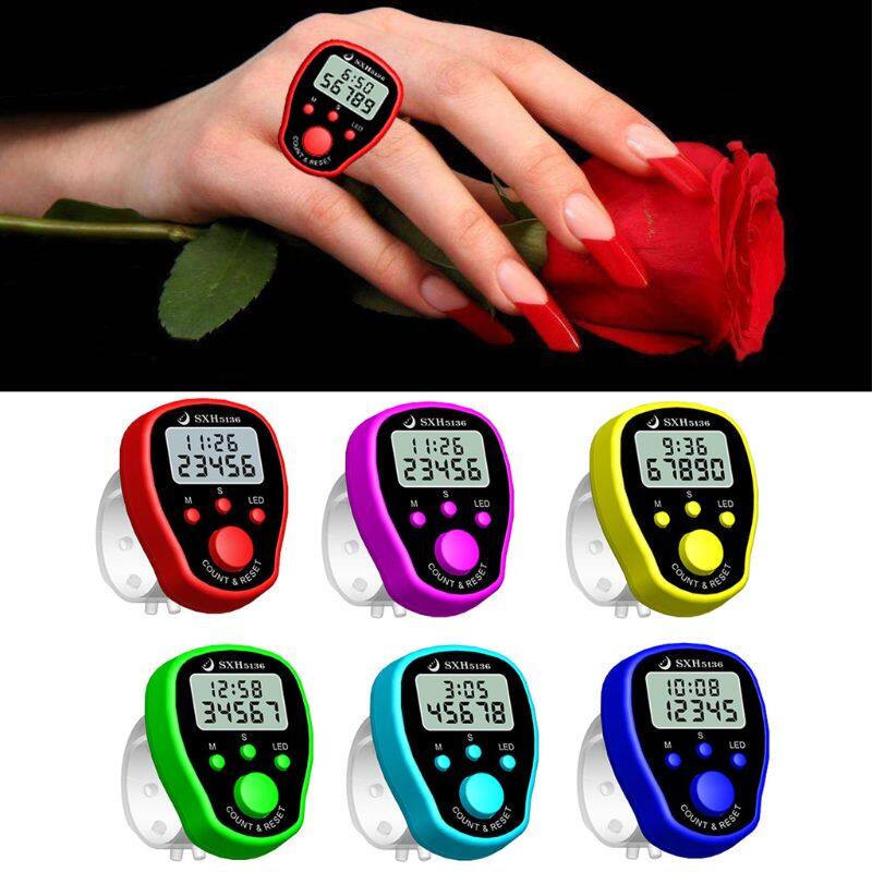Đồng Hồ Đếm Ngón Tay Bộ Đếm Kỹ Thuật Số Điện Tử LCD, Với Thời Gian Và Đèn Nền
