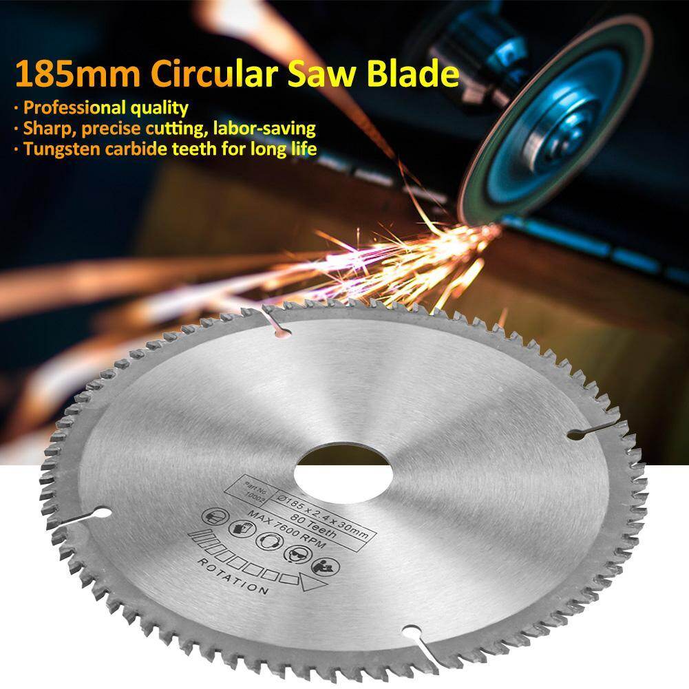 185mm Silver TCT Circular Saw Blade for Wood Cutting 80 Teeth + 3Pcs Reduction Rings