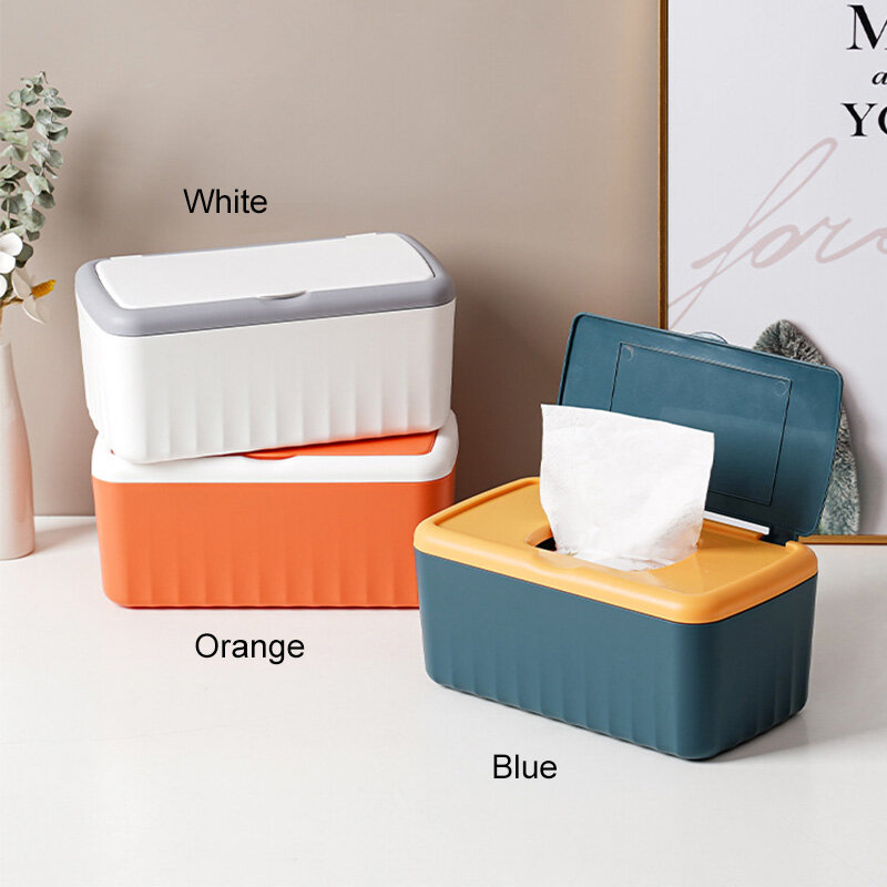 tissue box mask storage box desktop storage box Tissue box with lid, multi-purpose storage box for household living room dormitory storage car decoration box