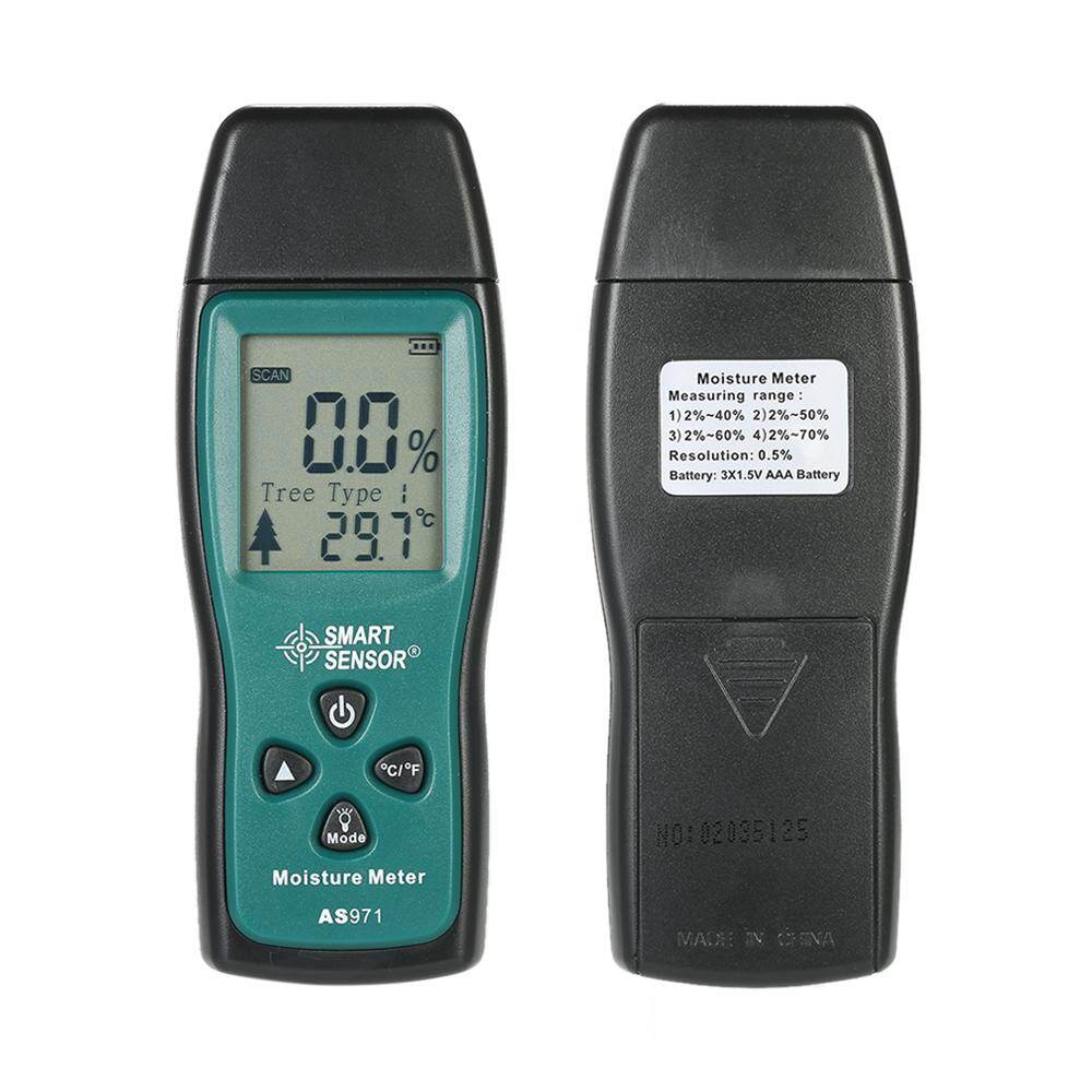Cảm Biến Thông Minh Nhỏ Gọn Cầm Tay Máy Đo Độ Ẩm Gỗ LCD Kỹ Thuật Số Lumber Máy Đo Độ Ẩm Máy Kiểm Tra 2 Pin Phạm Vi Đầu Dò 2% ~ 70%