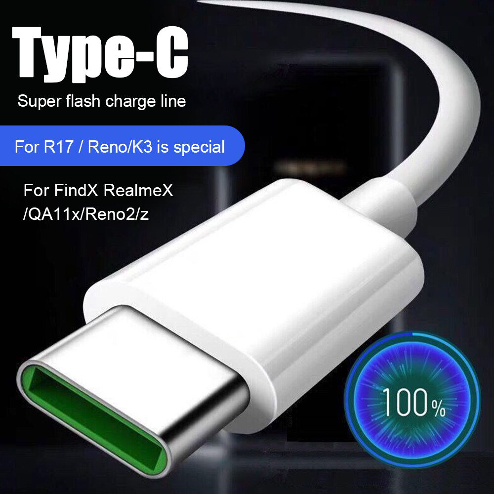 Cáp USB Type-C 5A Chính Hãng, Dây Sạc VOOC Cho OPPO Reno K5 K3 Find X A11 R17 Siêu Đèn Flash Sạc Loại-C Sạc Dây