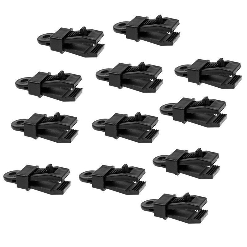 12 Pieces/ Set Heavy Duty Tarp Clips Tent Awning Clamp Car Boat Cover Tie Down Snap Outdoor Camping Tools
