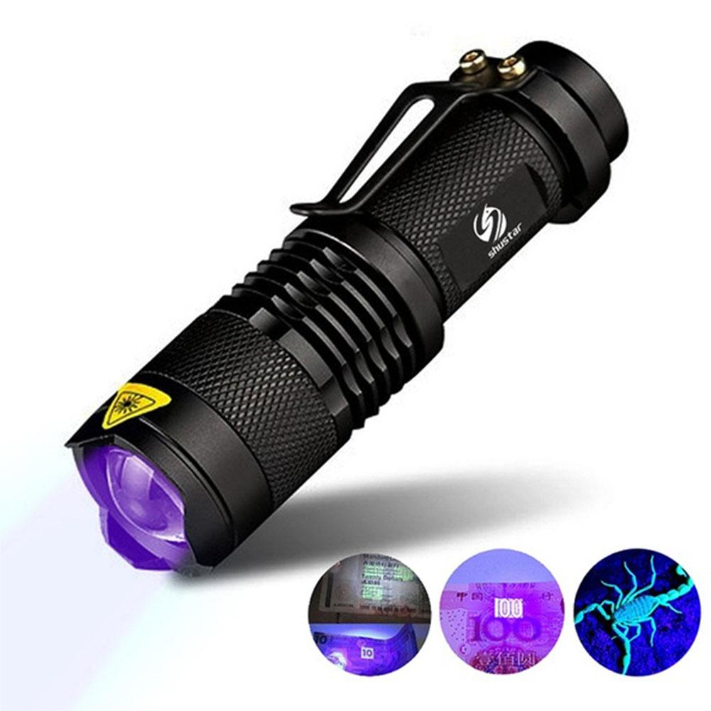 Đèn Pin UV Ghxdryuru Đèn Pin Màu Đen Chạy Bằng Pin AA Cho Máy Kiểm Tra Điểm Đánh Dấu