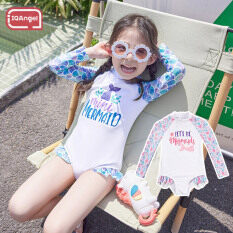 IQAngel Áo tắm trẻ em Ins Hàn Quốc cô gái gió dễ thương một mảnh dài tay Kem chống nắng phong cách phương Tây Bộ đồ bơi Nàng Tiên Cá