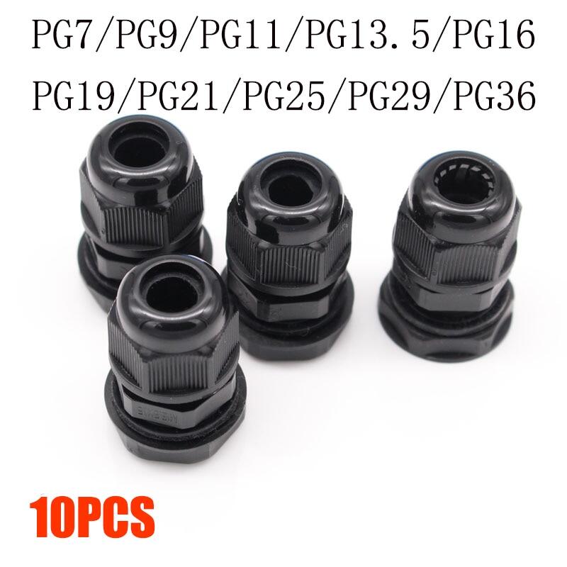 10PCS Fixing Gland Connector PG7 3.5-6mm Dia Cable Wire Waterproof 