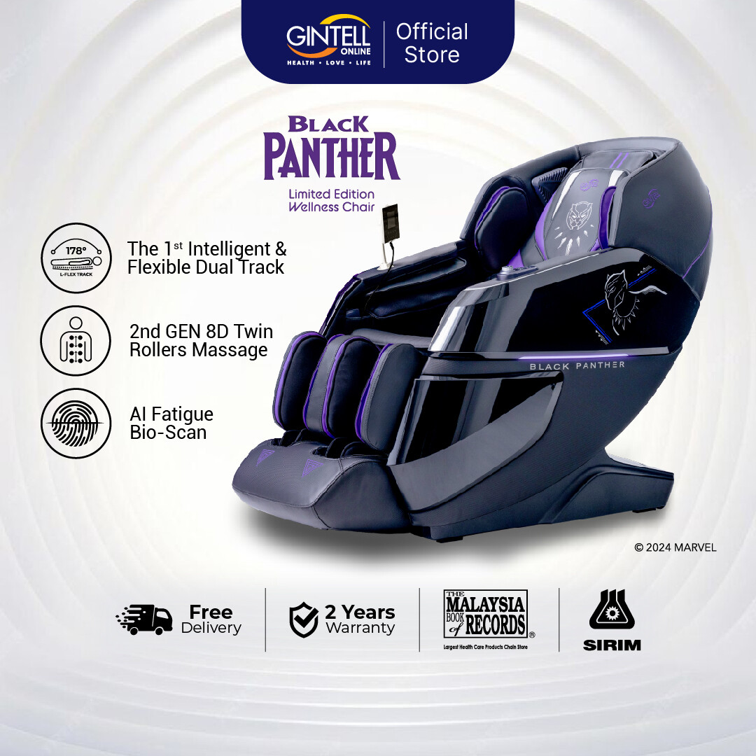 NEW ARRIVAL] GINTELL Black Panther Massage Chair Pu Leather