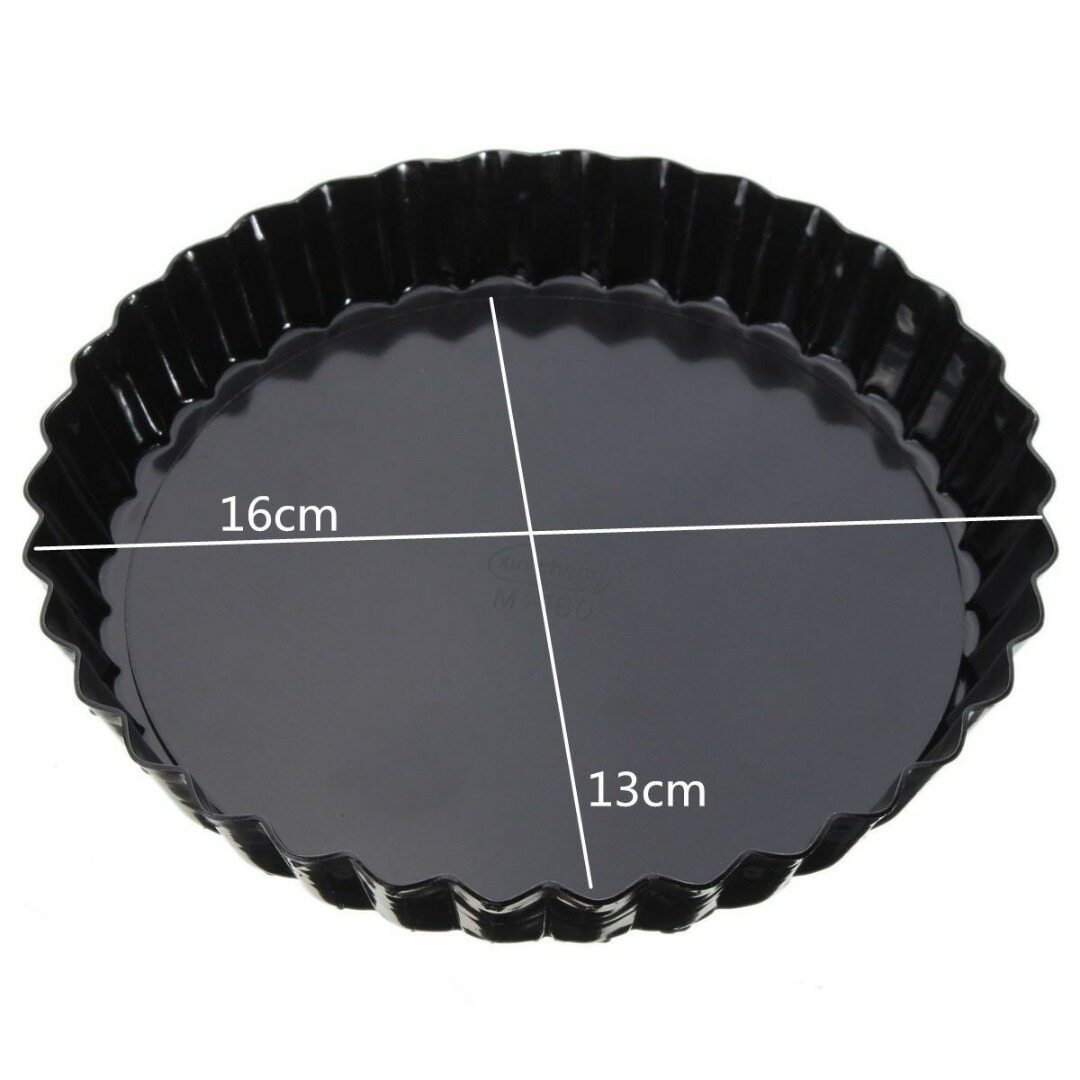 BOKALI 1PCS Non Stick Flan Tin Tart Pie Pan Fluted Cake Baking Tray Loose Base Mold Tools