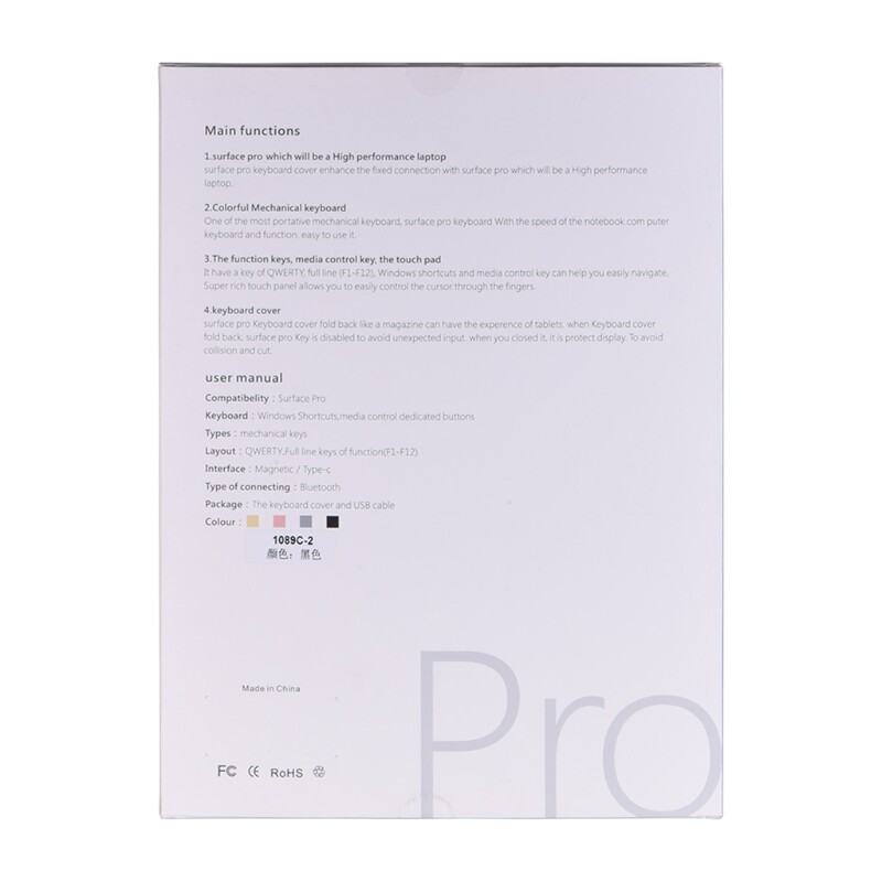 Mini Ultra-thin Bluetooth-compatible 3.0 Wireless Keyboard For Microsoft- Surface Pro 3/4/5/6/7 Tablet PC With Backlight