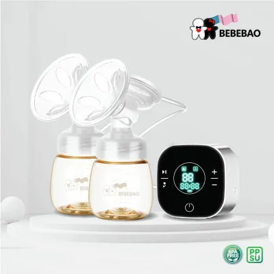 Bebebao Double Rechargeable Electric Breast Pump With PPSU Bottles