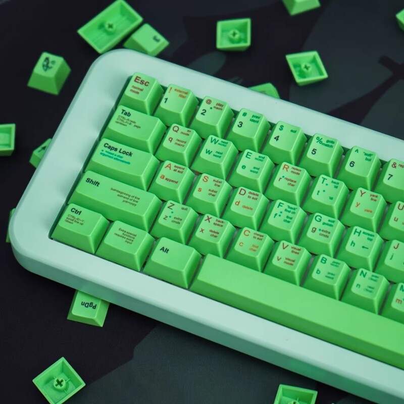 [Keycap only】 lập trình viên chủ đề Keycap VIM key cap 131 Phím Cherry hồ sơ PBT nhuộm thăng hoa cho MX chuyển đổi Bàn Phím Cơ RK61/Anne Pro 2/gk61
