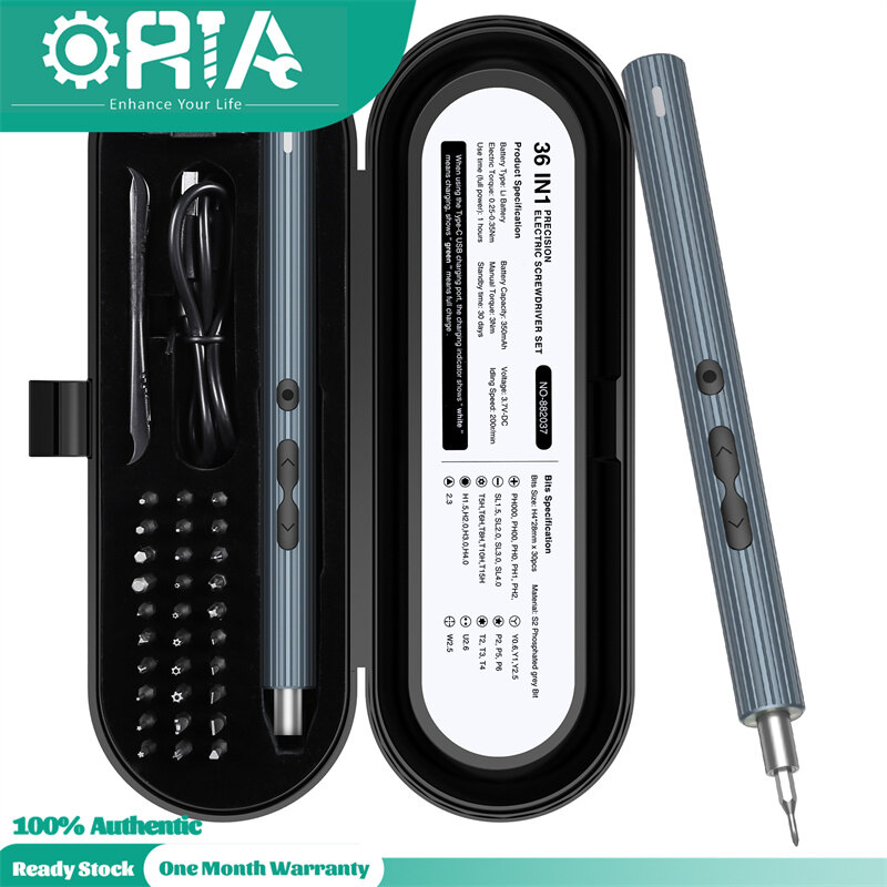 ORIA 36 IN 1 Electric Screwdriver Set Rechargeable Screwdriver Kit Magnetic Tools Set with LED Flashlight for CellPhone Watch Jewelers Laptop