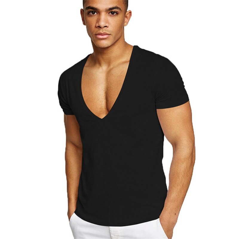 Deep V Neck T Shirt Men - Best Price in 